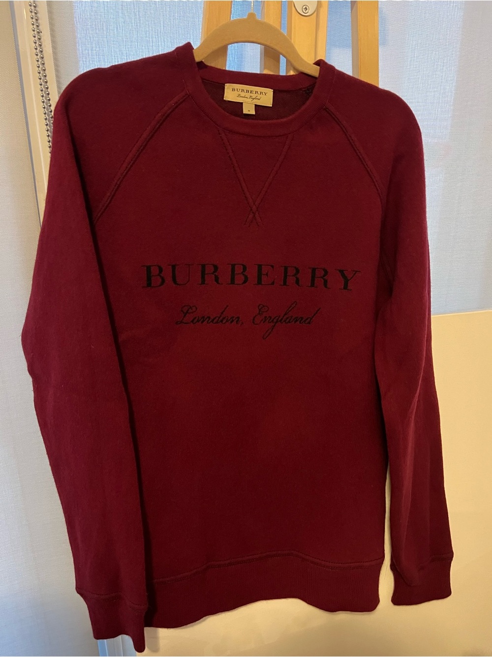 Burberry Men's Deep Burgundy Logo Crewneck Sweatshirt